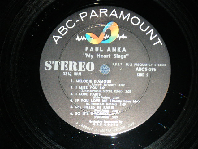 画像: PAUL ANKA - MY HEART SINGS (Ex+++/Ex+++) /  1959 US AMERICA ORIGINAL STEREO Used LP
