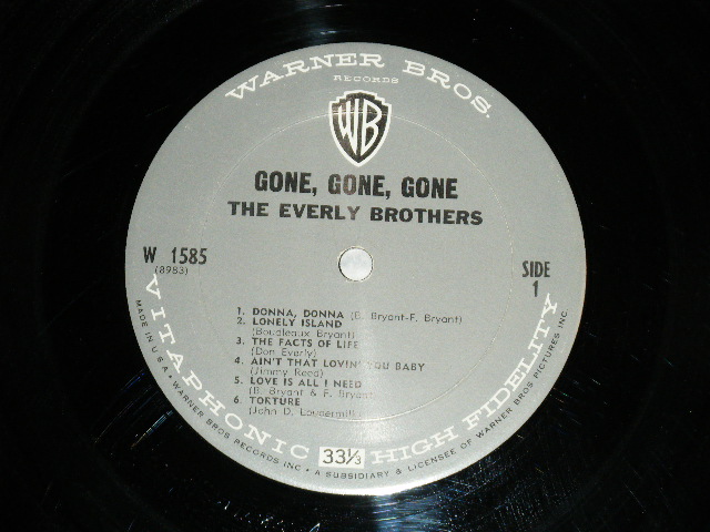 画像: The EVERLY BROTHERS - GONE GONE GONE (Ex++,Ex/Ex++)  /1965 US AMERICA ORIGINAL 2nd Press "GREY Label" MONO Used LP