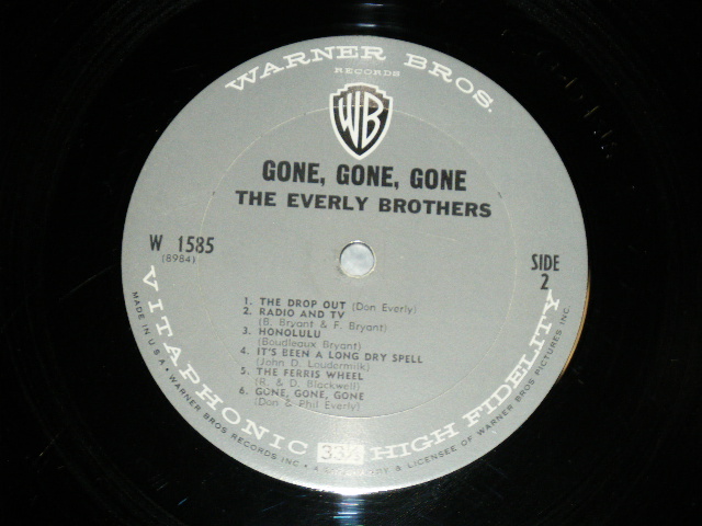 画像: The EVERLY BROTHERS - GONE GONE GONE (Ex++,Ex/Ex++)  /1965 US AMERICA ORIGINAL 2nd Press "GREY Label" MONO Used LP