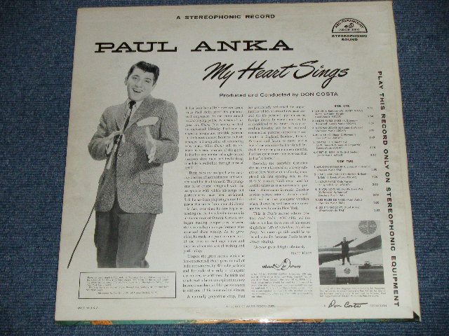 画像: PAUL ANKA - MY HEART SINGS (Ex+++/Ex+++) /  1959 US AMERICA ORIGINAL STEREO Used LP