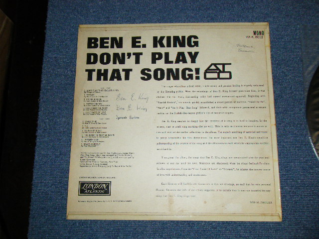 画像: BEN E. KING ( of THE DRIFTERS ) - DON'T PLAY THAT SONG ( Ex++,Ex+/Ex  Looks:VG+++)/ 1962 UK ENGLAND ORIGINAL "MONO" Used LP 