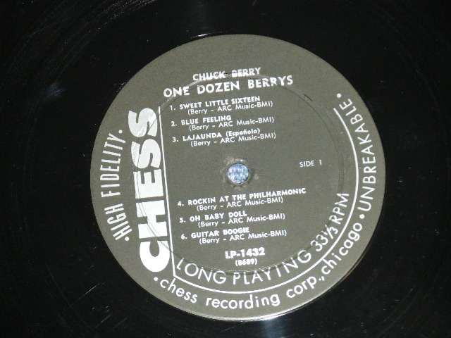 画像: CHUCK BERRY -  ONE DOZEN BERRY  ( Ex+/Ex++  )  / 1958 US ORIGINAL "HEAVY Weight" & "BLACK With SILVER Print" Label Used MONO   LP 