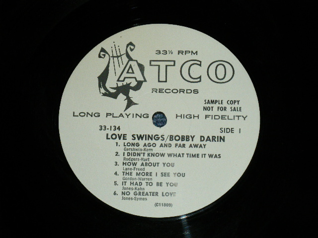 画像: BOBBY DARIN - LOVE SWINGS  ( Ex+++/MINT- ) / 1961 US ORIGINAL "WHITE LABEL PROMO"  MONO LP 
