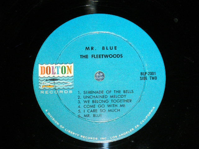 画像: THE FLEETWOODS - MR.BLUE ( Ex/Ex++) / 1963 Version  US ORIGINAL "3rd  PRESS ' BLUE with BLACK Print' LABEL  With DOLPHINE ON LEFT"  Used MONO LP  