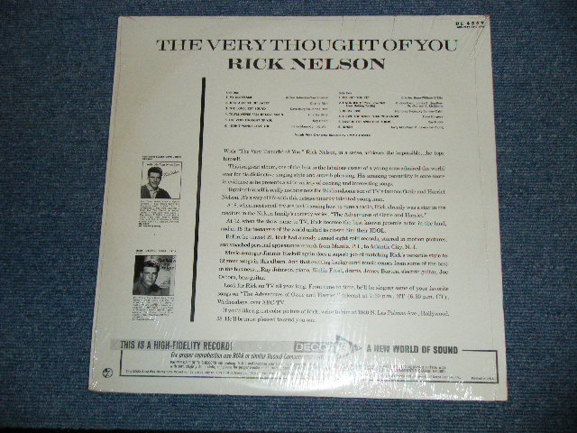 画像: RICK  RICKY NELSON - THE VERY THOUGHT OF YOU ( MINT-/Ex+++) / 1964 US AMERICA ORIGINAL MONO  Used LP 