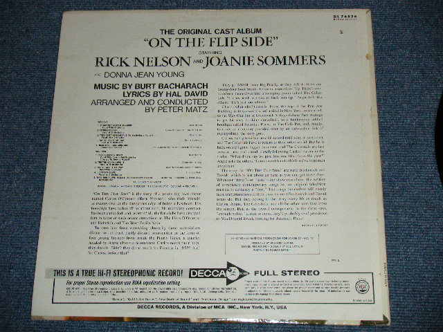 画像: lRICK  RICKY NELSON and JOANIE SOMMERS - Original Cast Album "ON THE FLIP SIDE"  ( Ex+/Ex+++) / 1967 US AMERICA ORIGINAL STEREO   Used LP 