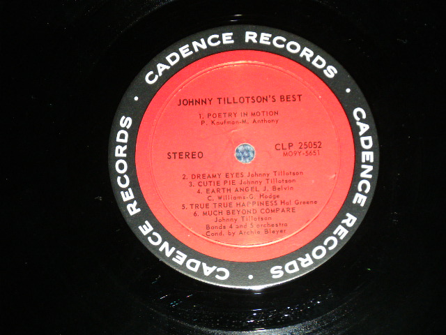 画像: JOHNNY TILLOTSON - JOHNNY TILLOTSON's BEST ( Ex+/Ex+++)  / 1962 Version  US AMERICA ORIGINAL 2nd Press "RED with BLACK RING" Label Stereo Used LP  
