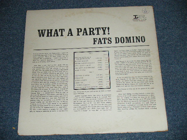 画像: FATS DOMINO - WHAT A PARTY! ( Ex/Ex++)  / 1962 Version  US AMERICA 1st Press "5 STARS Label"  MONO Used  LP 
