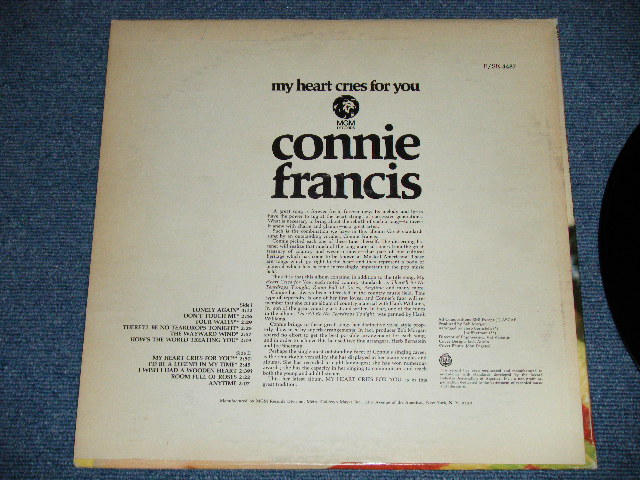 画像: CONNIE FRANCIS -  MY HEART CRIES FOR YOU (Ex++,Ex/Ex+++)   / 1967 US AMERICA ORIGINAL STEREO  Used LP 