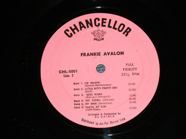 画像: FRANKIE AVALON - FRANKIE AVALON  ( VG-/Ex  ) / 1958 US AMERICA ORIGINAL 1st Press "PINK Label"  MONO Used  LP  