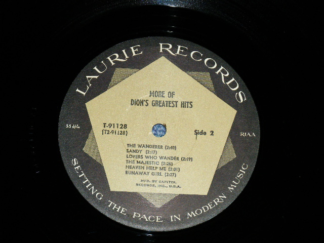 画像: DION -  MORE  GREATEST HITS : CAPITOL Record Club Released (Ex++/MINT-) /  1967? US AMERICA "Record Club Issued" MONO Used LP