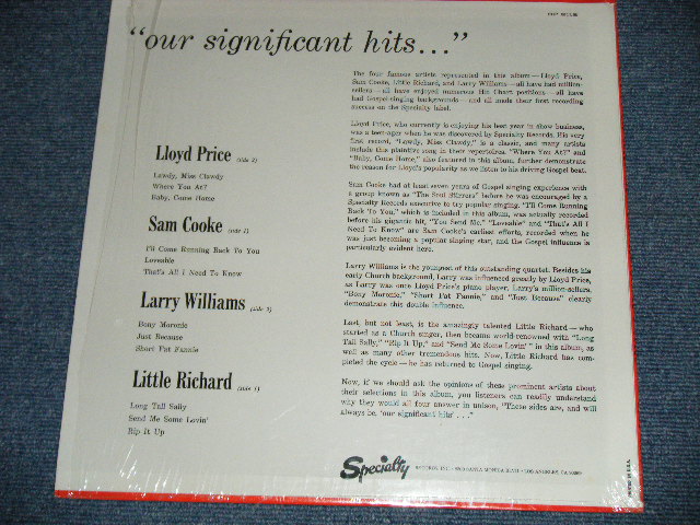 画像: va Omnibus  LLOYD PRICE, LARRY WILLIAMS, SAM COOKE, LITTLE RICHARD  - OUR SIGNIFICANT HITS. (Ex+++/Ex+++ )  / 1960 US AMERICA ORIGINAL "2nd Press Label"  Used  LP 
