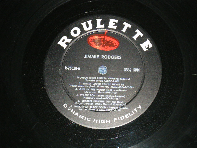 画像: JIMMIE RODGERS - JIMMIE RODGERS  ( Ex++/Ex++ ) / 1957 US AMERICA ORIGINAL 1st Press "BLACK Label"  MONO Used  LP  