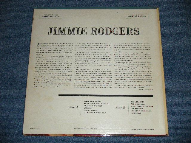 画像: JIMMIE RODGERS - JIMMIE RODGERS  ( Ex+/Ex++ ) / 1957 US AMERICA ORIGINAL 2nd  Press "WHITE Label"  MONO Used  LP  