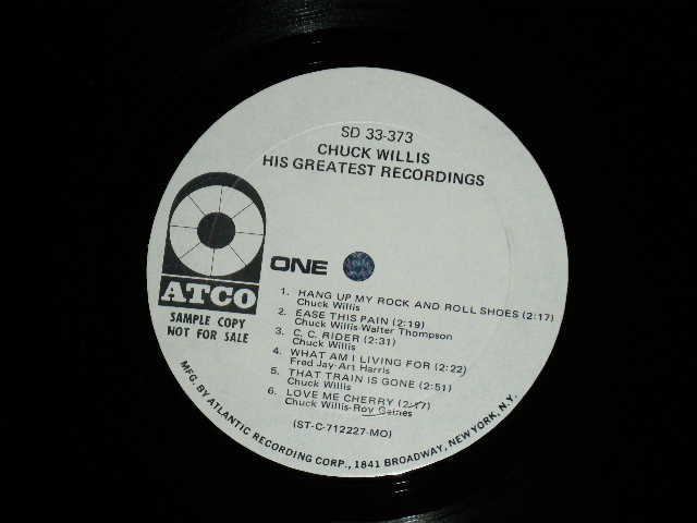 画像: CHUCK WILLIS - HIS GREATEST RECORDINGS ( Ex+/MINT-)  / 1971 US AMERICA "WHITE LABEL RPMO" Used LP