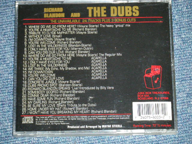 画像: THe DUBS - THE UNAVAILABLE 24 TRACKS PLUS  3 BONUS CUTS  ( MINT-/MINT)  / 1993 US AMERICA Used CD 