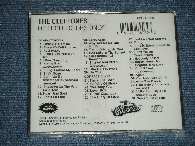 画像: THE CLEFTONES - FOR COLLECTORS ONLY  ( SEALED )  / 1992 US AMERICA BRAND NEW SEALED 2-CD 