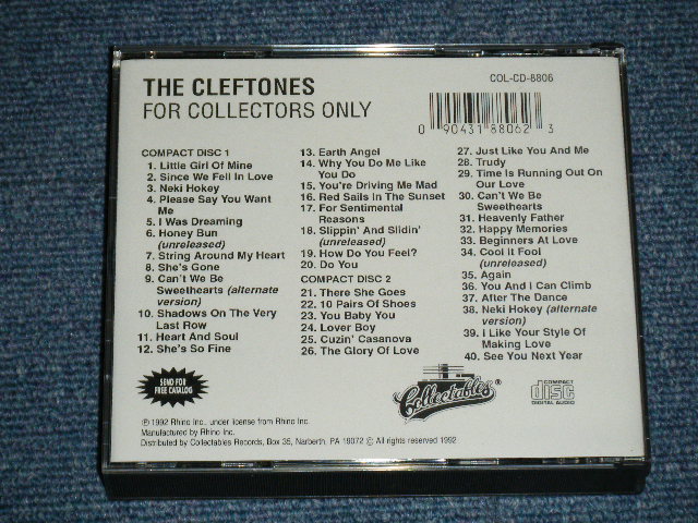 画像: THE CLEFTONES - FOR COLLECTORS ONLY  ( NEW )  / 1992 US AMERICA "BRAND NEW" 2-CD  in Box Set Series 