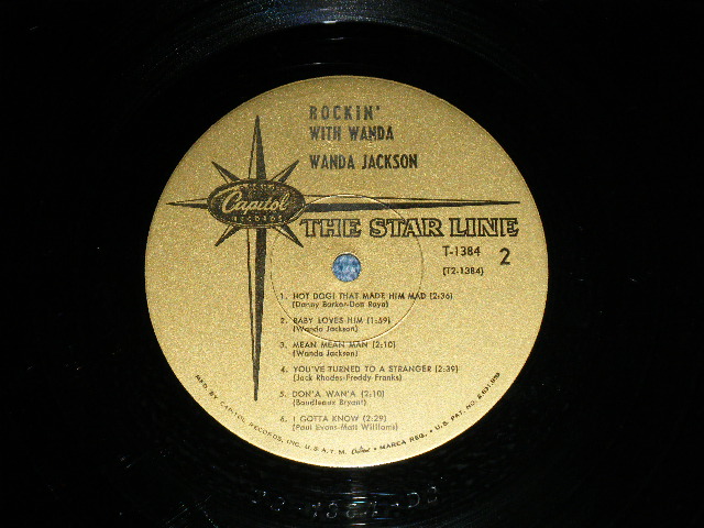 画像: WANDA JACKSON - ROCKIN' WITH WANDA ( Ex++/Ex+++ Looks:Ex+ )  / 1962 US AMERICA ORIGINAL 2nd Press "GOLD STARLINE Label"  MONO Used  LP
