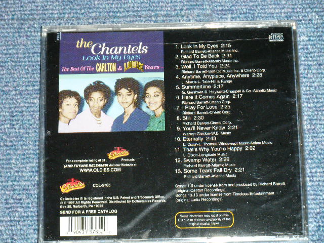 画像: THE CHANTELS  - LOOK IN MY EYES ; The BEST F The CARLTON & LUDIX Years  ( NEW )  / 1997 US AMERICA  "BRAND NEW SEALED" Dead Stock CD 