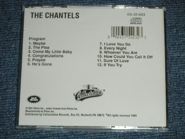 画像: THE CHANTELS  - THE CHANTELS ( NEW )  / 1991 US AMERICA  "BRAND NEW" Dead Stock CD 