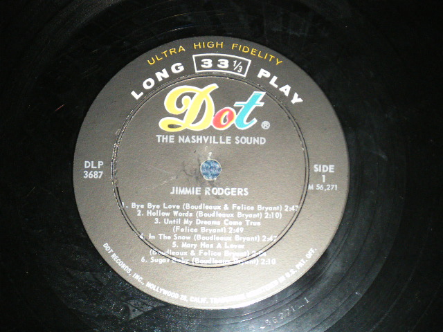 画像: JIMMIE RODGERS -  THE NASHVILLE SOUND  ( Ex+/Ex++ ) / 1966 US AMERICA ORIGINAL MONO Used  LP  