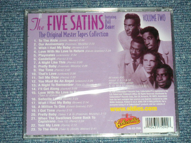 画像: THE FIVE 5 SATINS - THE ORIGINAL MASTER TAPES COLLECTION VOL.2  ( SEALED )  / 2002 US AMERICA  ORIGINAL "BRAND NEW SEALED" CD