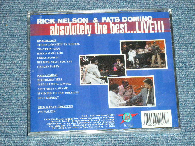 画像: RICKY NELSON & FATS DOMINO - ABSOLUTELY THE BEST...LIVE!!! ( SEALED ) / 2000 US AMERICA ORIGINAL "BRAND NEW SEALED" CD