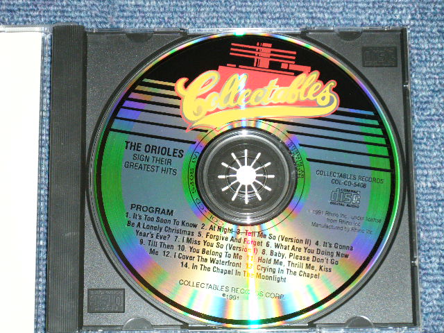 画像: THE ORIOLES -  SING THEIR GREATEST HITS ( FC:MINT-,BC:VG+++/MINT)  / 1991 US AMERICA Used CD 