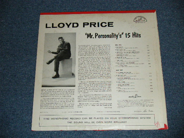 画像: LLOYD PRICE - "MR. PERSONALITY'S"  15 HITS  ( Ex++,Ex+/Ex++,Ex+ )  / 1960 US AMERICA ORIGINAL MONO Used LP 