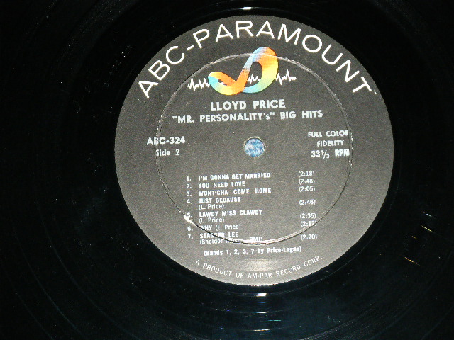 画像: LLOYD PRICE - "MR. PERSONALITY'S"  15 HITS  ( Ex++,Ex+/Ex++,Ex+ )  / 1960 US AMERICA ORIGINAL MONO Used LP 