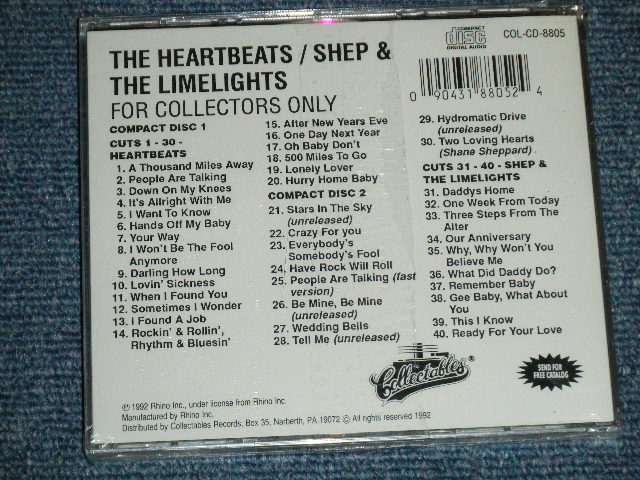 画像: THE HEARTBEATS AND SHEP & THE LIMELITES -  FOR COLLECTOR'S ONLY ( SEALED)  / 1992 US AMERICA ORIGINAL "BRAND NEW SEALED" 2-CD'S Set 