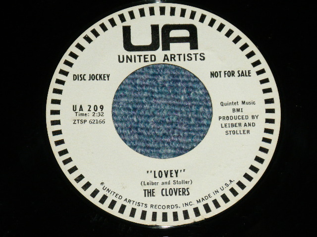 画像: THE CLOVERS - ONE MINT JULEP / LOVELY ( Ex+++/Ex+++ ) / 1960 US AMERICA ORIGINAL "WHITE LABEL PROMO" Used 7" Single 