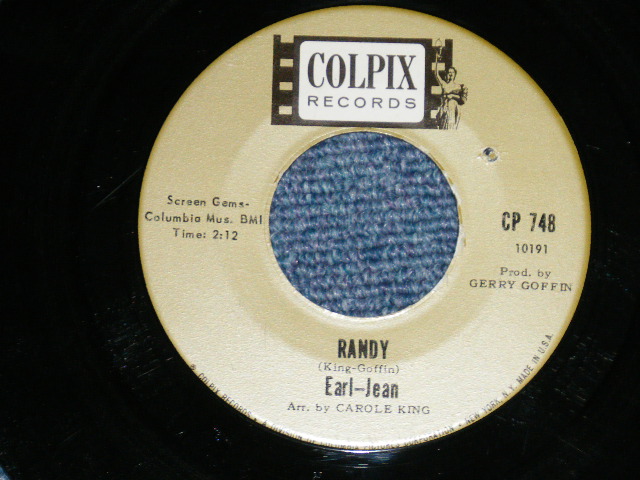 画像1: EARL-JEAN (of COOKIES )  - RANDY : THEY'RE JEALOUS OF ME ( by Carole King & Gerry Goffin Works ) ( Ex+/Ex+ ) / 1964 US AMERICA ORIGINAL Used 7" Single  