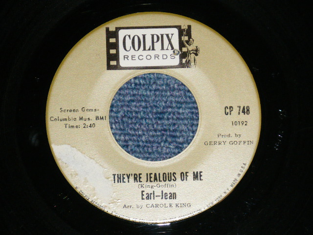 画像: EARL-JEAN (of COOKIES )  - RANDY : THEY'RE JEALOUS OF ME ( by Carole King & Gerry Goffin Works ) ( Ex+/Ex+ ) / 1964 US AMERICA ORIGINAL Used 7" Single  
