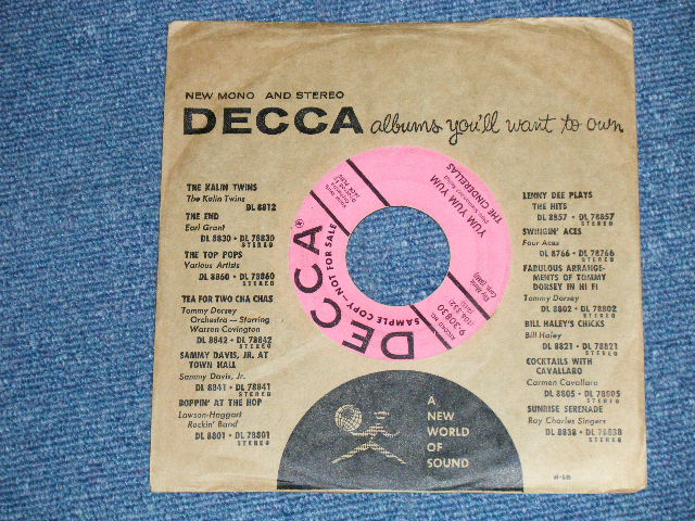 画像: The CINDERELLAS ( Girl Groups )  - MISTER DEE JAY : YUM YUM YUM   ( Ex+/Ex+ ) / 1959 US AMERICA  ORIGINAL "PINK LABEL PROMO"  Used 7" SINGLE 