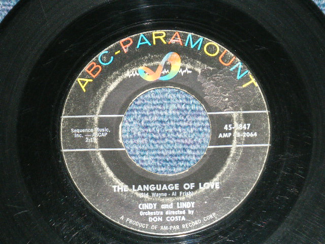 画像1: CINDY and LINDY ( GIRL & BOY DUO ) - THE LANGUAGE OF LOVE : BRIGITTE'S SONG ( Ex- Looks: VG++/Ex- Looks: VG++  ) / 1957 US AMERICA ORIGINAL Used 7" Single 