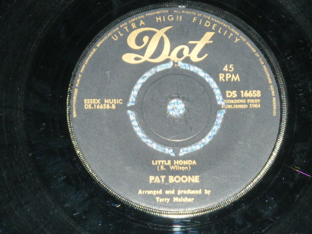 画像: PAT BOONE - BEACH GIRL / LITTLE HONDA ( TERRY MELCHER Works ) ( Ex+/Ex+)  / 1964 UK ENGLAND ORIGINAL Used 7" SINGLE  