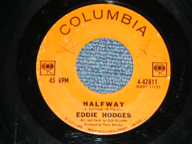 画像: EDDIE HODDGES - RAININ' IN MY HEART / HALFWAY ( TERRY MELCHER Works ) ( Ex+/Ex++)  / 1963 US AMERICA  ORIGINAL Used 7" SINGLE  