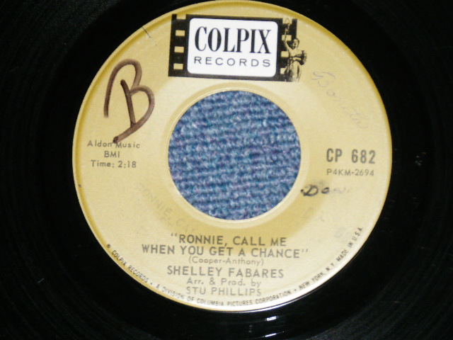 画像1: SHELLEY FABARES - RONNIE, CALL ME WHEN YOU GET A CHANCE : I LEFT A NOTE TO SAY GOODBYE  ( Ex++/Ex++ )  / 1963 US AMERICA ORIGINAL   Used 7" SINGLE 