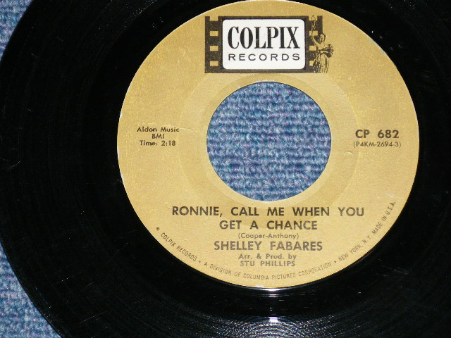 画像1: SHELLEY FABARES - RONNIE, CALL ME WHEN YOU GET A CHANCE : I LEFT A NOTE TO SAY GOODBYE  ( Ex+/Ex+ )  / 1963 US AMERICA ORIGINAL   Used 7" SINGLE 