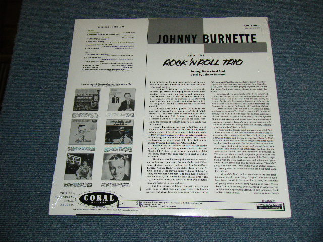 画像: JOHNNY BURNETTE and the ROCK 'N ROLL TRIO - JOHNNY BURNETTE and the ROCK 'N ROLL TRIO/ 2008 US AMERICA REISSUE 180 gram Heavy Weight "BRAND NEW SEALED" LP