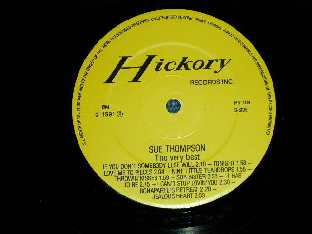 画像: SUE THOMPSON - THE VERY BEST OF :  MEET SUE THOMPSON ( NEW ) / 1991 EUROPE REISSUE or ORIGINAL  "BRAND NEW" LP  