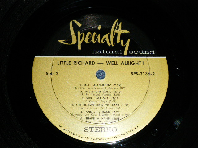 画像: LITTLE RICHARD - WELL ALRIGHT ( Ex+/Ex+++ Looks: Ex+ )  / 1971 US AMERICA ORIGINAL  Used LP 