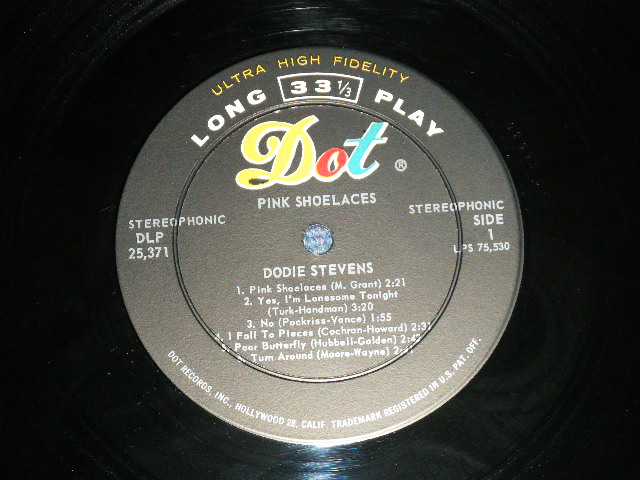 画像: DODIE STEVENS -  PINK SHOEIACES  (Ex+++/Ex+++ Looks : MINT-) / 1961 US AMERICA ORIGINAL STEREO  Used LP