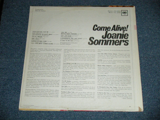 画像: JOANIE SOMMERS -  COME ALIVE ( Ex-/Ex)  / 1966 US AMERICA ORIGINAL "360 SOUND Label"  STEREO  Used LP  