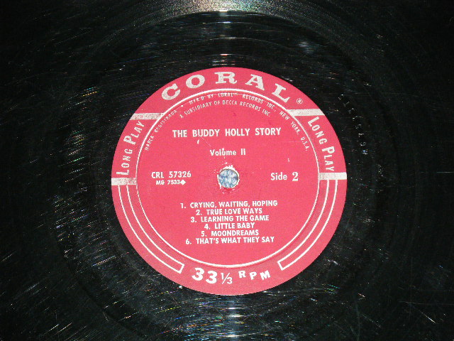 画像: BUDDY HOLLY  - The BUDDY HOLLY STORY vol.ii 2 ( Ex+++/Ex-  Looks:VG++ )  / 1959 US ORIGINAL "MAROON  LABEL" MONO  Used LP  