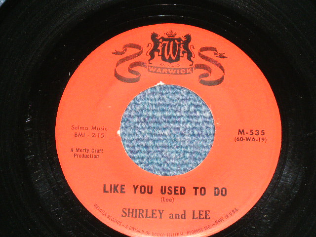 画像1: SHIRLEY and LEE - LIKE YOU USED TO DO : I'VE BEEN LOVED BEFORE ( Ex/Ex ) / 1959? US AMERICA  ORIGINAL Used 7" SINGLE 