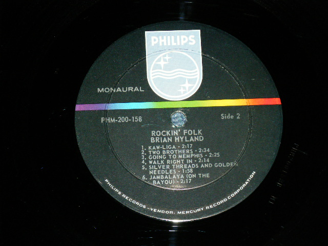 画像: BRIAN HYLAND - ROCKIN' FOLK  ( Ex+/Ex++ )  / 1965 US AMERICA ORIGINAL MONO Used LP  