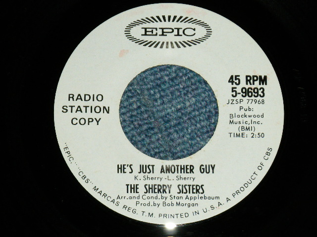 画像: The SHERRY SISTERS - SAILOR BOY : HE'S JUST ANOTHER GUY  ( Ex+++/Ex++)  / 1960's US AMERICA  ORIGINAL "WHITE LABEL PROMO" Used 7" SINGLE With PROMO ONLY PICTURE SLEEVE  